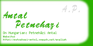 antal petnehazi business card